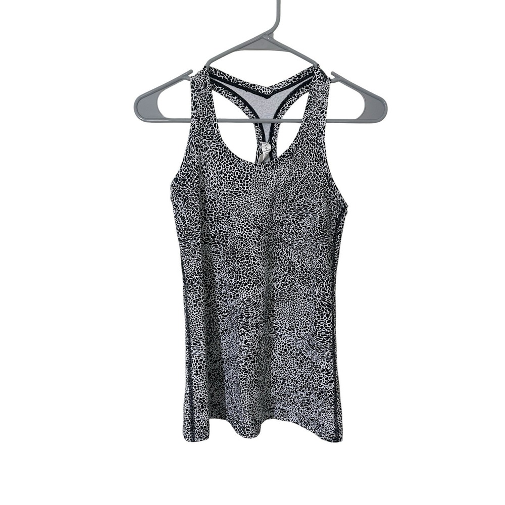 Lululemon Size‎ 8 Racerback Tank Top Black Cheetah Print Running Yoga